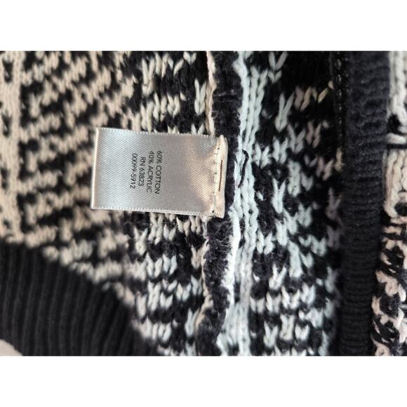 Christopher & Banks Zip Up Sweater Black and White Women's Size M - Picture 4 of 8